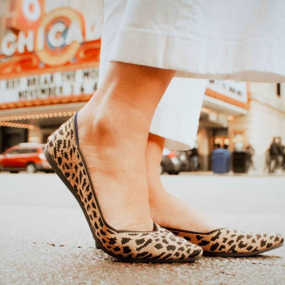 Rothy's Pointed Toe Leopard Flats The Point Size 6.5